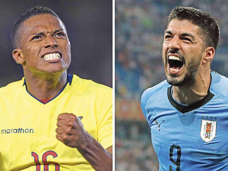 سواريز نجم أوروغواي وفالنسيا نجم الإكوادور