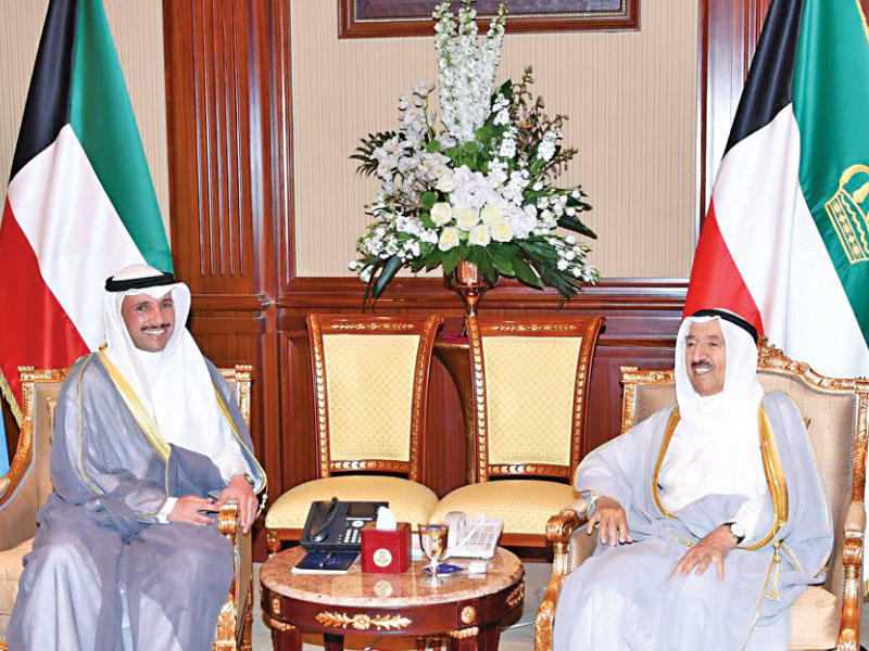 الأمير مستقبلاً الغانم أمس