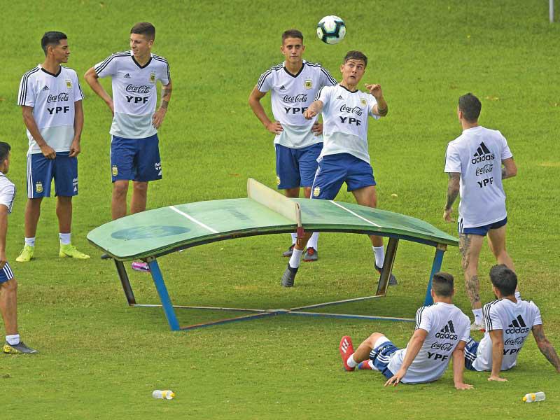 جانب من تدريبات المنتخب الأرجنتيني