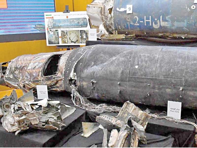 بقايا صواريخ حوثية عرضتها السعودية الشهر الماضي 