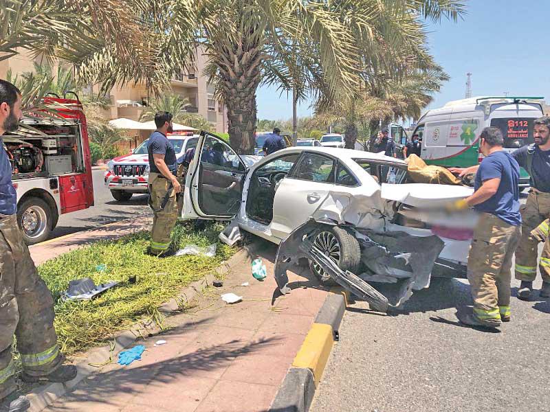 السيارة بعد الحادث 