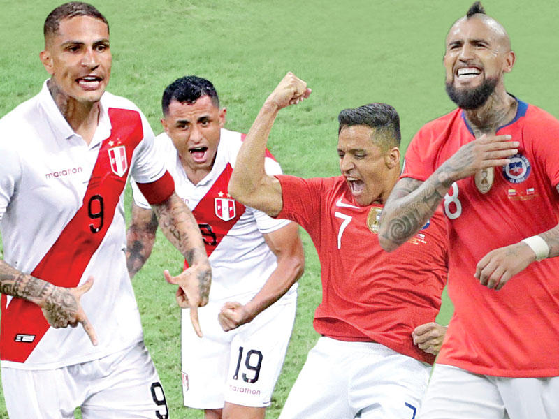 فيدال وسانشيز نجما تشيلي - يوتون وباولو غيريرو نجما بيرو