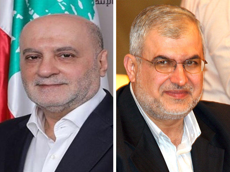  رئيس كتلة نواب «حزب الله» في البرلمان اللبناني (كتلة الوفاء للمقاومة) محمد رعد والنائب عن الحزب أمين شري