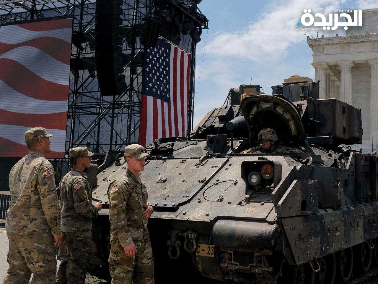 جانب من التجهيزات التي سبقت العرض العسكري