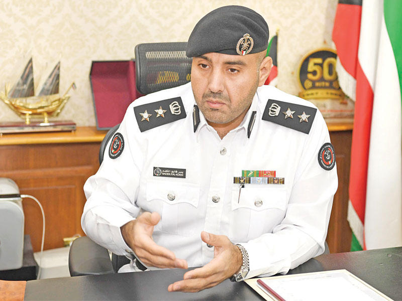 مدير إدارة الإطفاء البحري بالإدارة العامة للإطفاء العقيد بدر الكدم