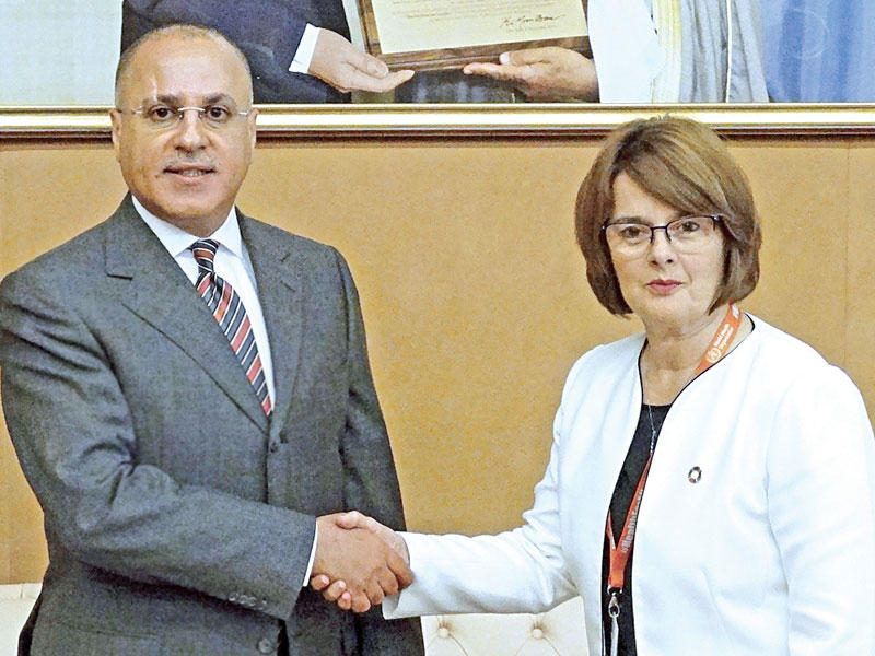 مسؤولة «الصحة العالمية» والسفير الغنيم