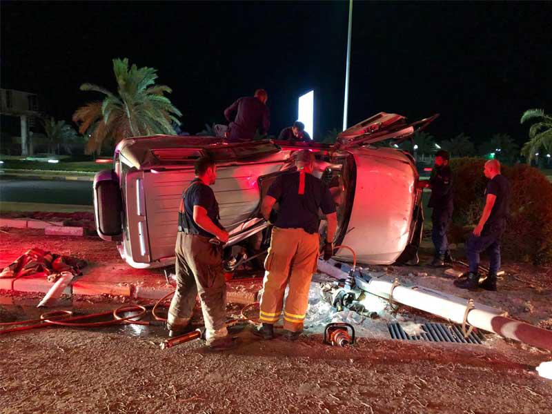 سيارة الوافدة بعد الحادث