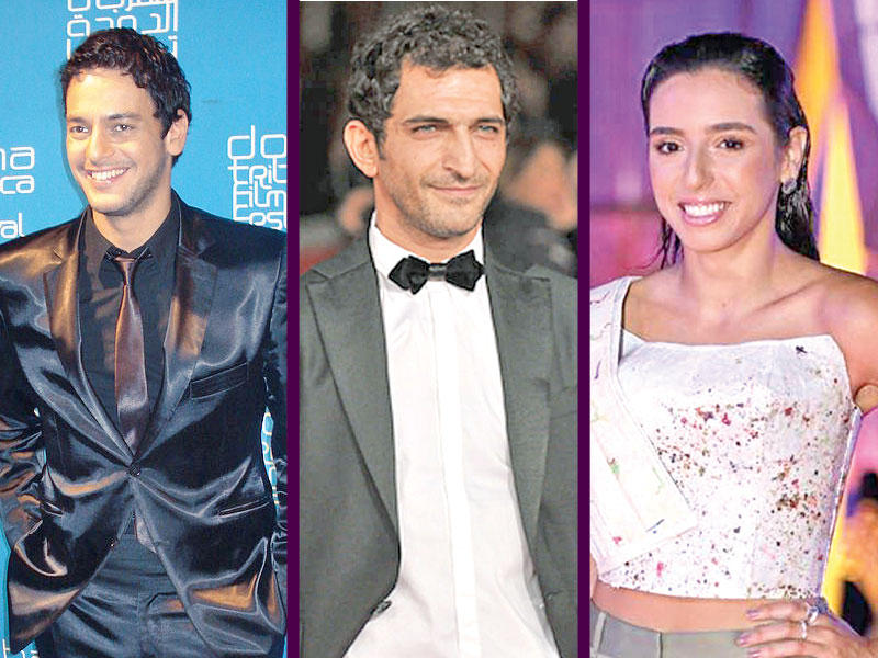 من يمين الصورة سارة عبد الرحمن و عمرو واكد و خالد أبوالنجا 