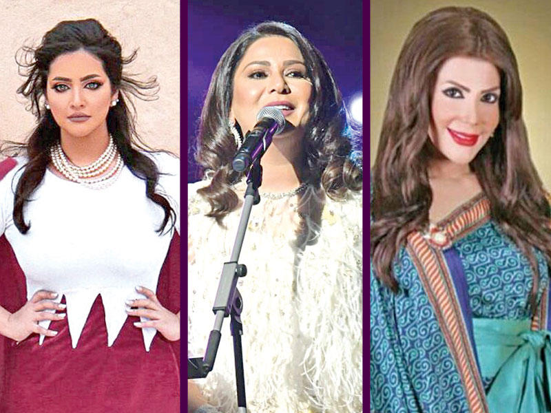 من يمين الصورة إلهام الفضالة و نوال و سلوى الجراش