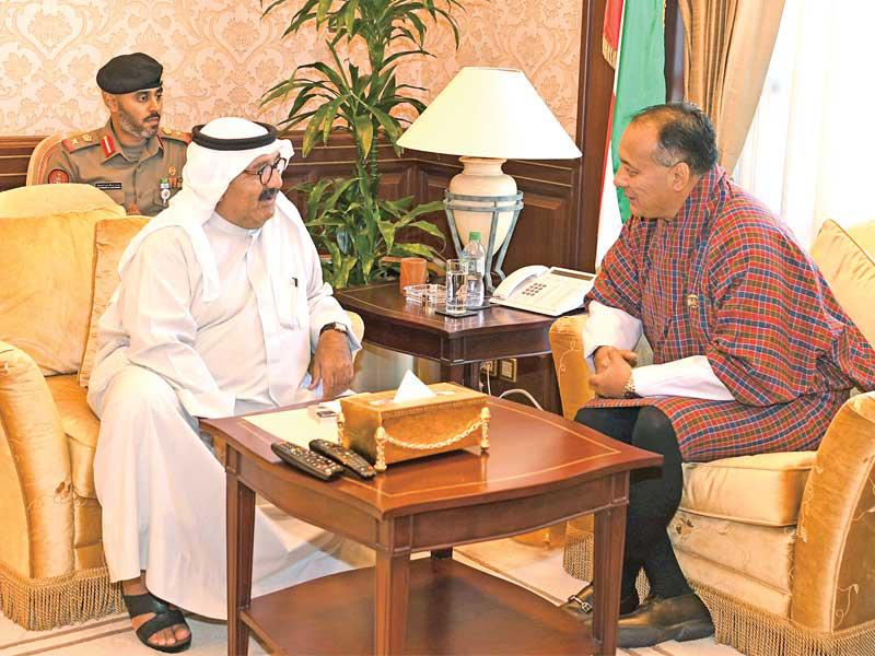 النائب الأول مستقبلاً سفير بوتان أمس