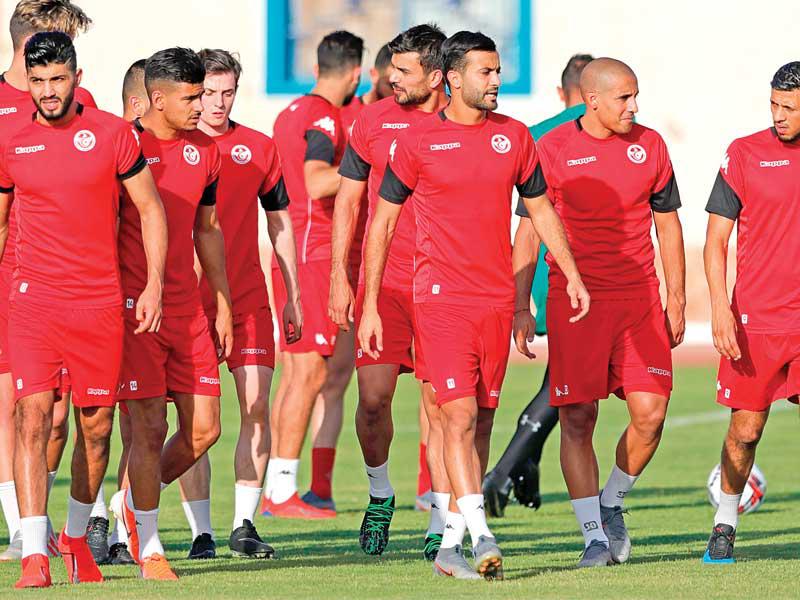 جانب من تدريبات المنتخب التونسي