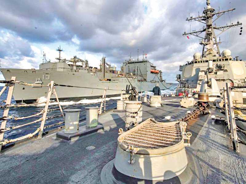 سفن حربية أميركية في منطقة العمليات قرب مضيق هرمز (البحرية الأميركية)