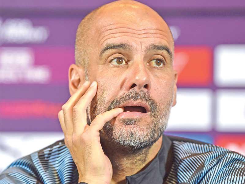 بيب غوارديولا، المدير الفني لفريق مانشستر سيتي الإنكليزي لكرة القدم