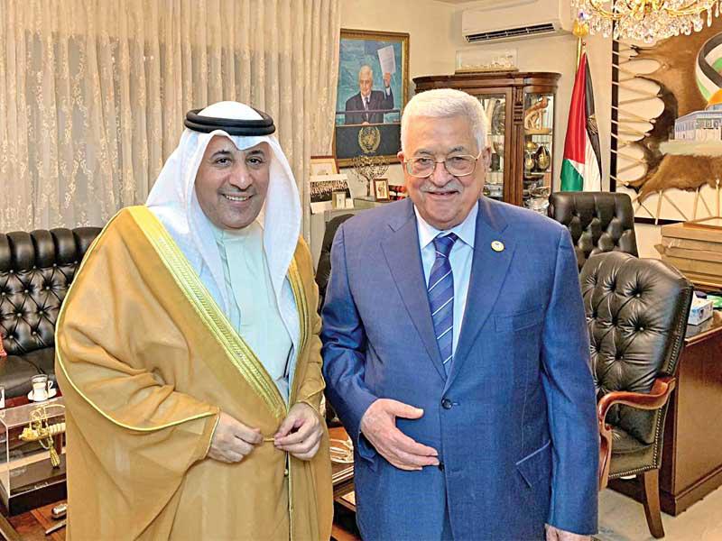 سفير الكويت لدى الأردن خلال لقائه الرئيس الفلسطيني