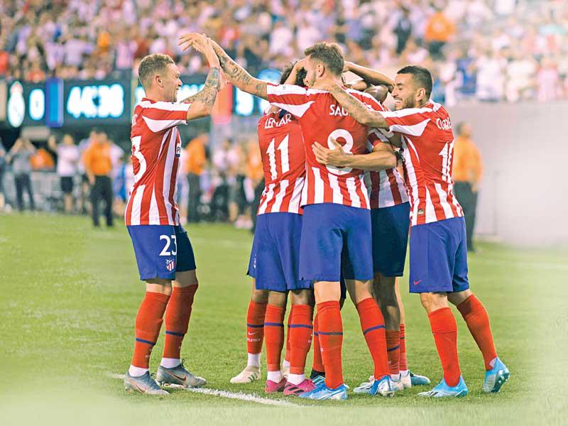 إحتفال لاعبي أتلتيكو مدريد