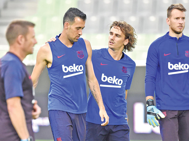 جانب من تدريبات برشلونة