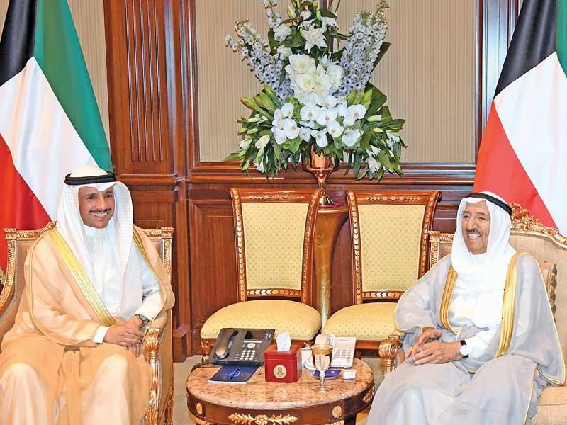 الأمير مستقبلاً الغانم أمس