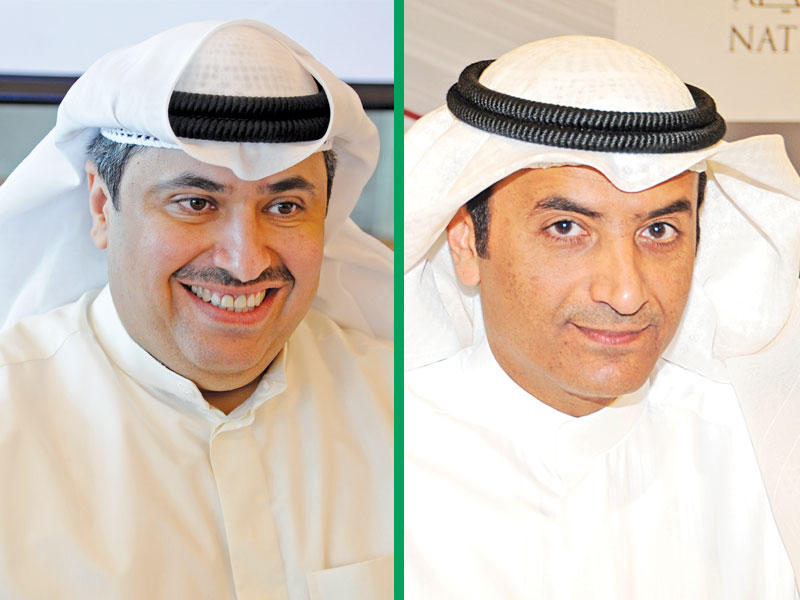رئيس مجلس إدارة شركة الاستثمارات الوطنية حمد العميري و الرئيس التنفيذي في لشركة الاستثمارات الوطنية فهد المخيزيم