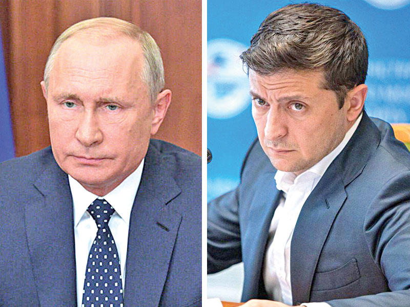 زيلينسكي و فلاديمير بوتين