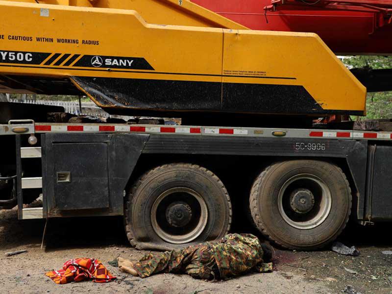 جثة جندي بالقرب من مجمع مركز شرطة جوت توين في ولاية شان