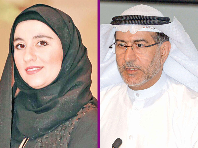 الأمين العام المساعد لقطاع الثقافة بالمجلس الوطني د. عيسى الأنصاري - مديرة المهرجان فوزية العلي