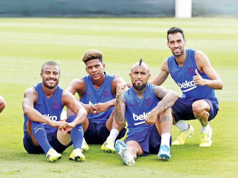 جانب من تدريبات برشلونة