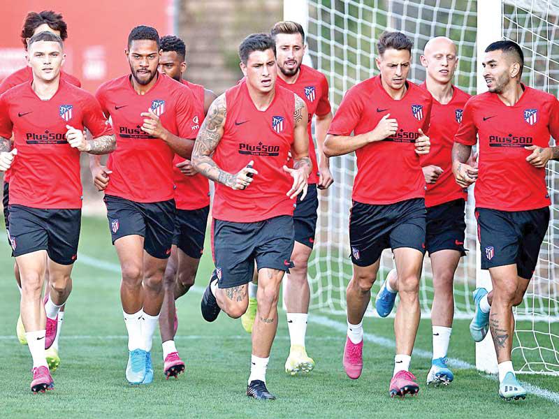 جانب من تدريبات أتلتيكو