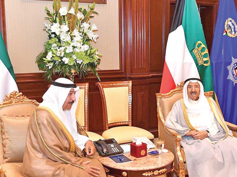 الأمير مستقبلاً جابر العبدالله أمس