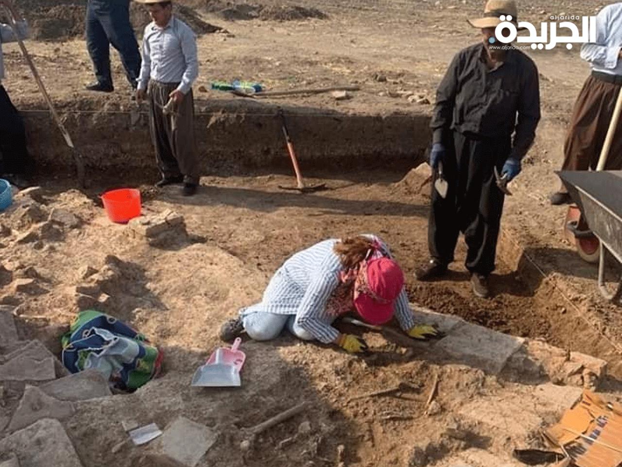  جانب من عمليات التنقيب على الاثار في محافظة السليمانية 