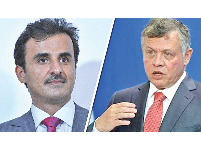 الملك عبدالله الثاني و أمير قطر تميم بن حمد