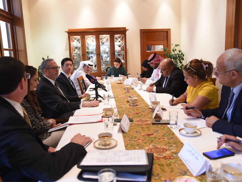 السفير الأميركي خلال المؤتمر الصحافي أمس