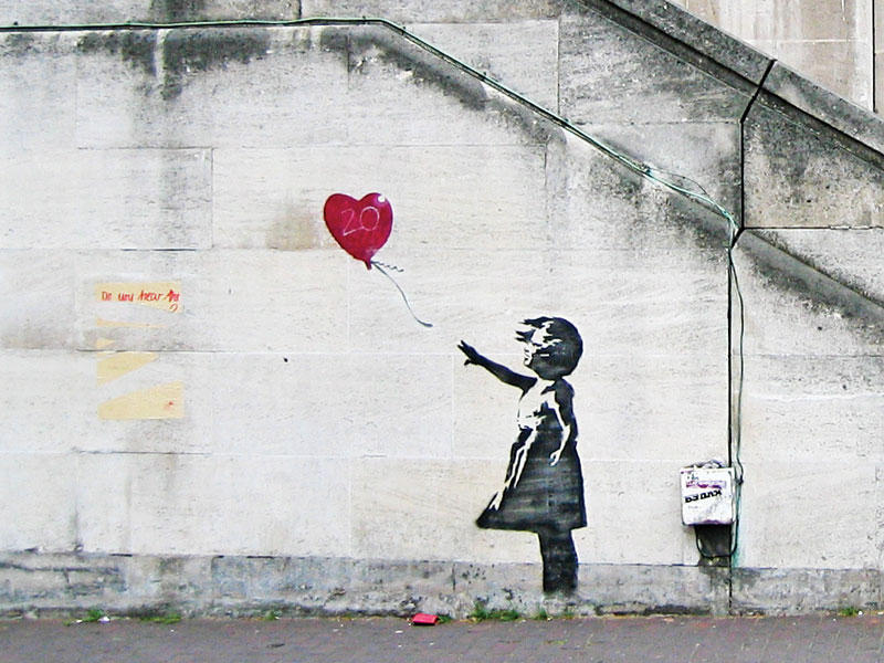 إحدى رسومات بانكسي على الجدران