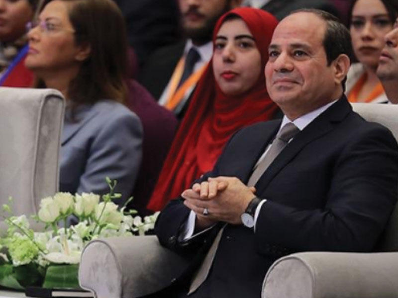 السيسي خلال مؤتمر الشباب أمس