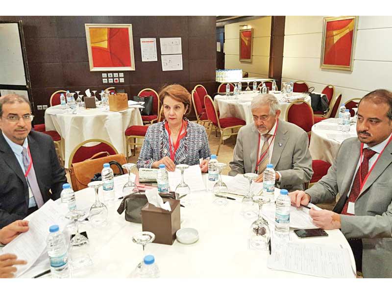 الوفد الكويتي المشارك في الاجتماع أمس