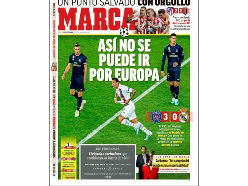 غلاف صحيفة «ماركا»