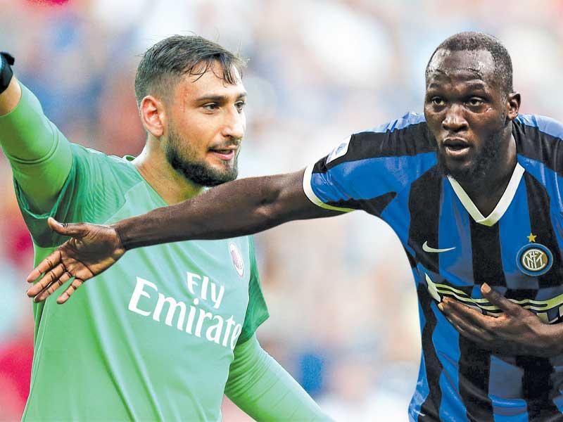 لوكاكو نجم انتر ميلان  -  دوناروما حارس مرمى ميلان