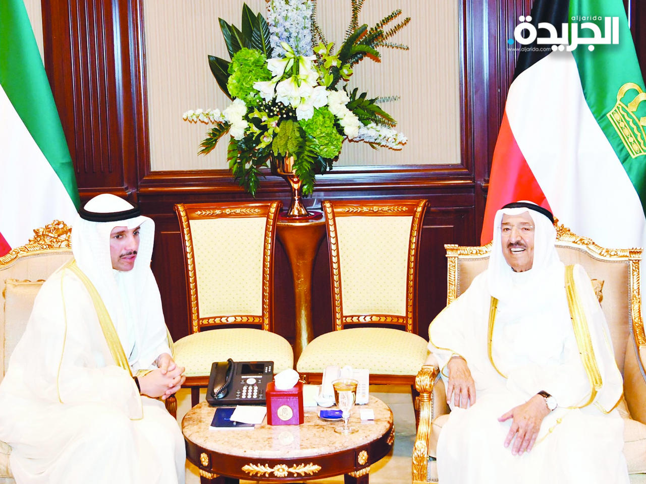 سمو الأمير مع مرزوق الغانم (أرشيفية)