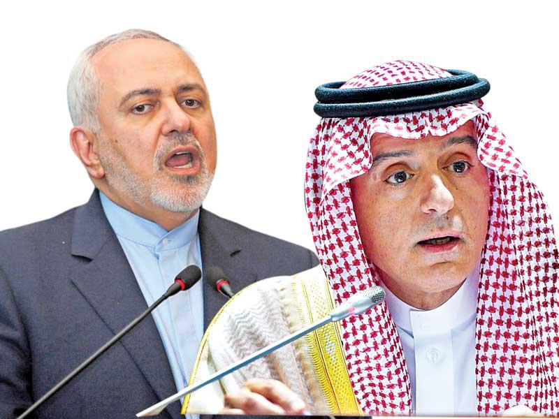 وزير ​الدولة​ السعودي للشؤون الخارجية ​عادل الجبير ​و وزير الخارجية الإيراني جواد ظريف