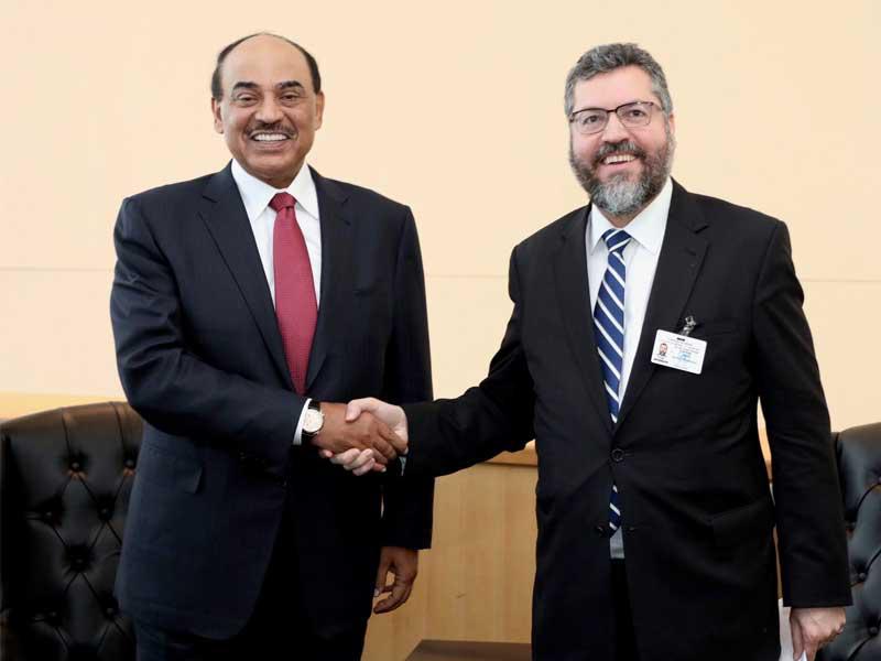 الشيخ صباح خالد الحمد الصباح خلال لقائه نظيره البرازيلي