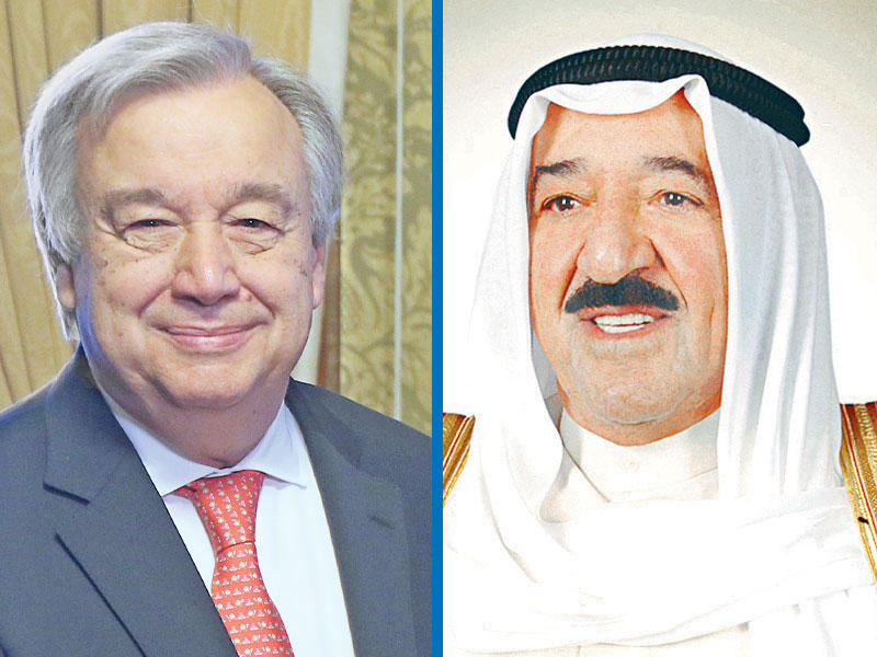 صاحب السمو أمير البلاد الشيخ صباح الأحمد - أمين عام الأمم المتحدة أنطونيو غوتيريس