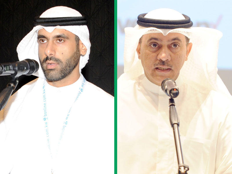 رئيس مجلس الإدارة الرئيس التنفيذي في هيئة الاتصالات وتقنية المعلومات، المهندس سالم الأذينة و مدير المبيعات والتسويق في شركة «B.Online» الشيخ مبارك الصباح