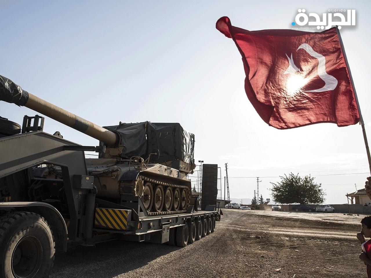 الجيش التركي خلال تحركه على الحدود السورية