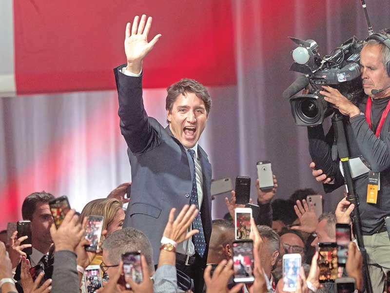 ترودو يحتفل بفوزه مساء أمس الأول في كيبيك    (اي بي ايه)