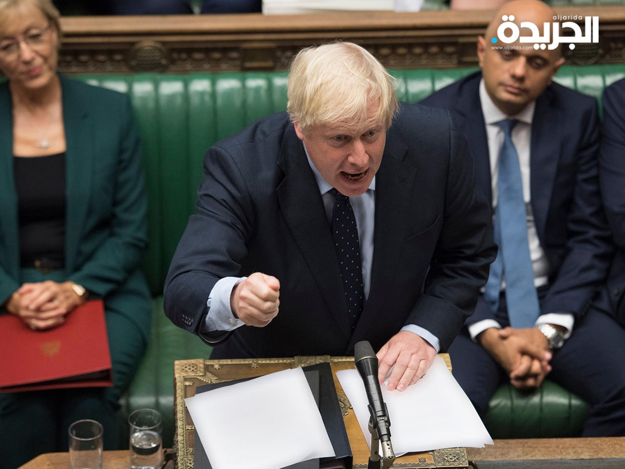 زعيم المحافظين بوريس جونسون مخاطباً البرلمان