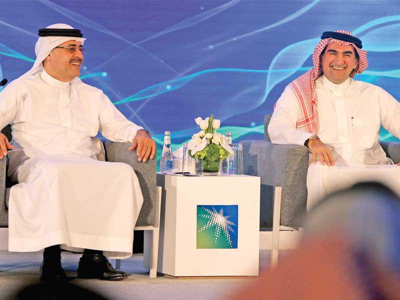 الرميان والناصر خلال المؤتمر الصحافي