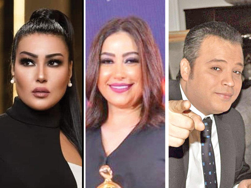 الممثل تامر عبدالمنعم -المطربة بوسي - الممثلة سمية الخشاب