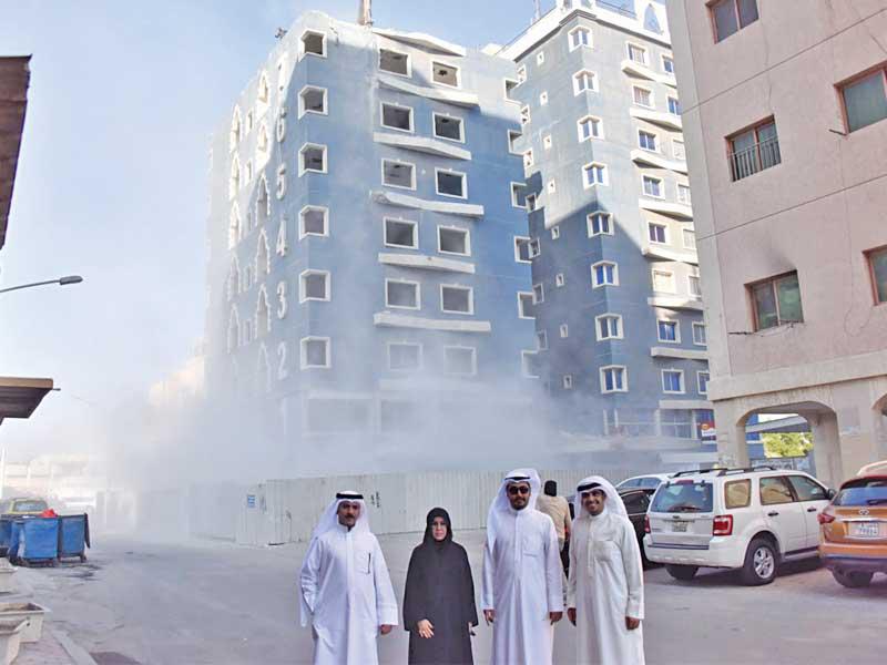 هدم بناية في خيطانn