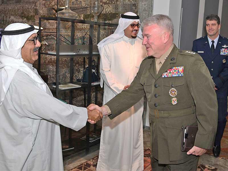 ناصر الصباح خلال استقباله المسؤول الأميركي أمس