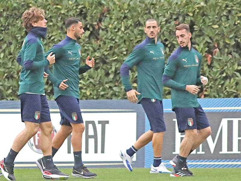 جانب من تدريبات المنتخب الإيطالي