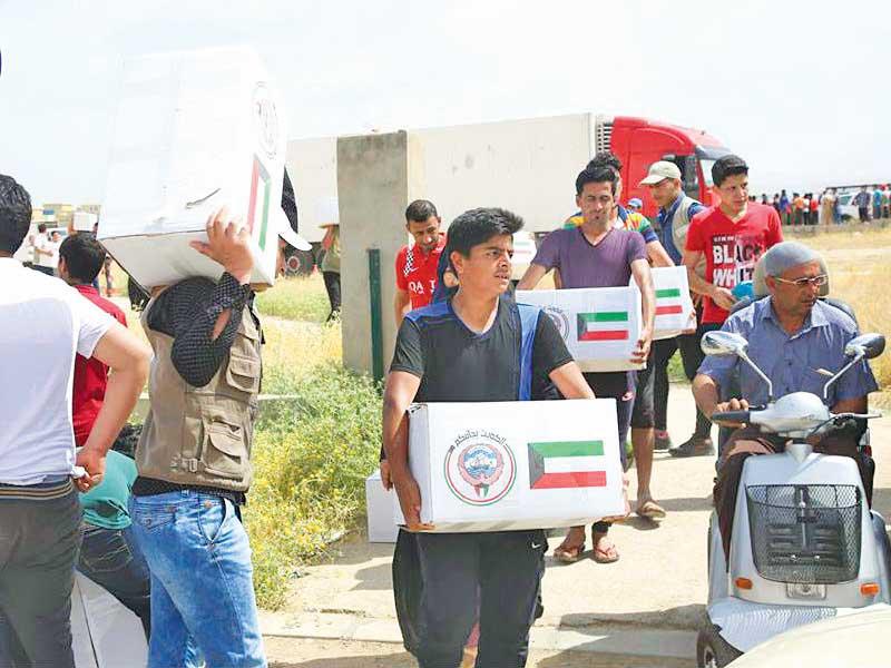 جانب من المساعدات الكويتية